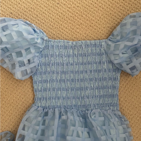 NWT PrettyGarden Blue Puff-Sleeve Ruffle Dress Size S - Picture 9 of 15